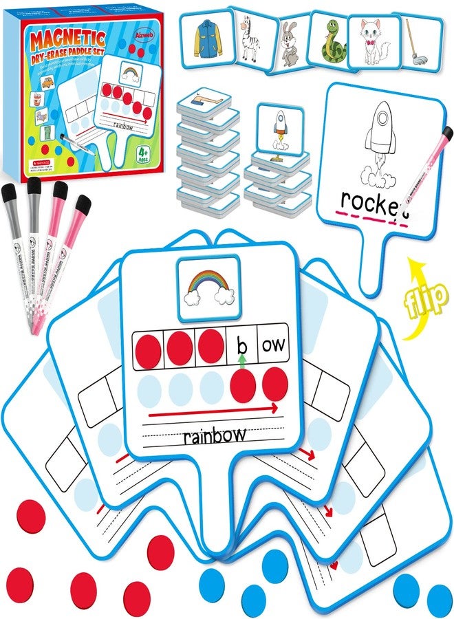 Aizweb Phonemic Awareness,Speech Therapy Magnetic Dry Erase Board Phonics Game, Elkonin Box Preschool Kindergarten Classroom Must Have,Letter Sound Science Reading Manipulative Homeschool Supplies - Image 1
